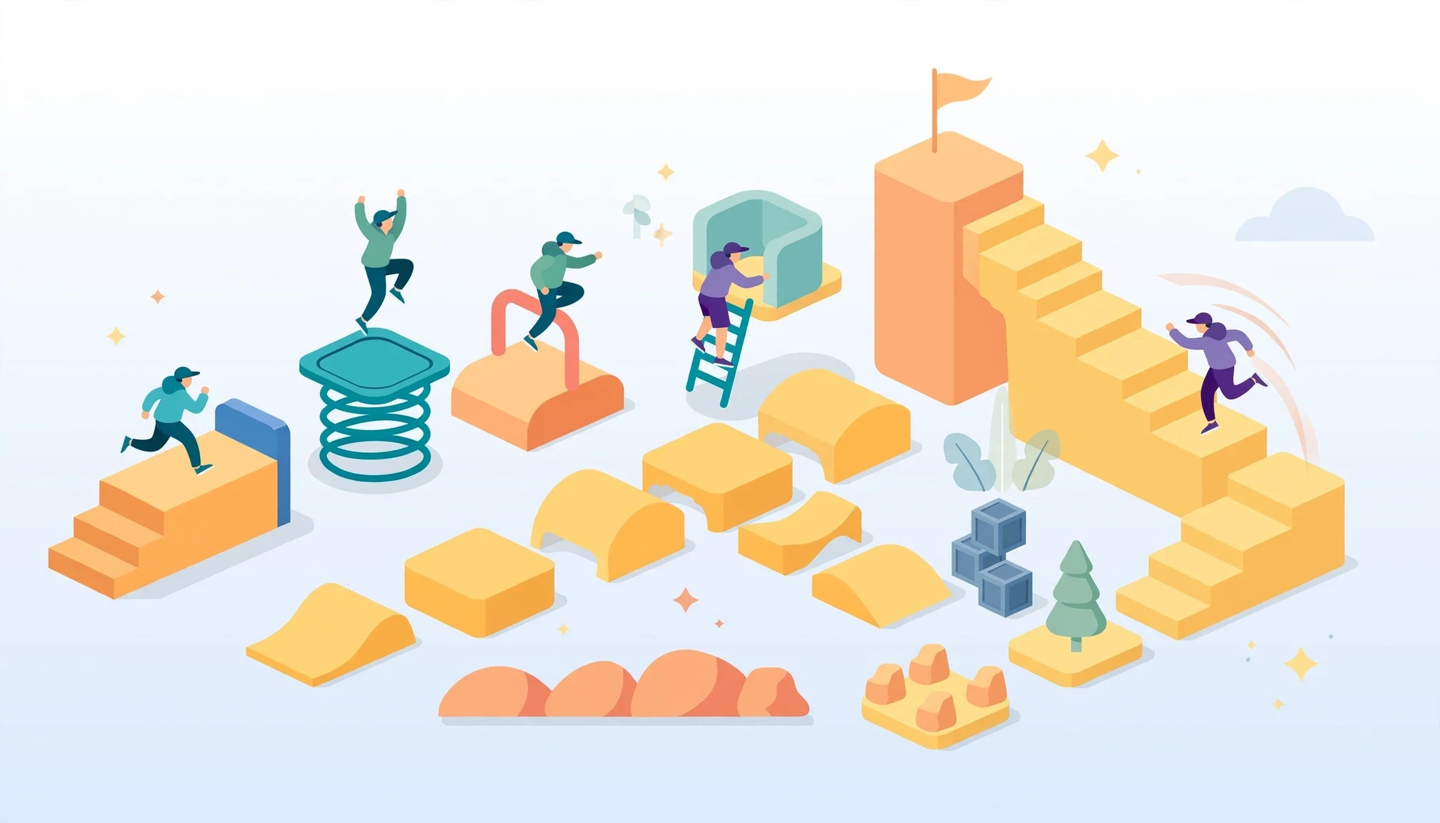 Ilustración isométrica de juegos de acción: para los que necesitan movimiento