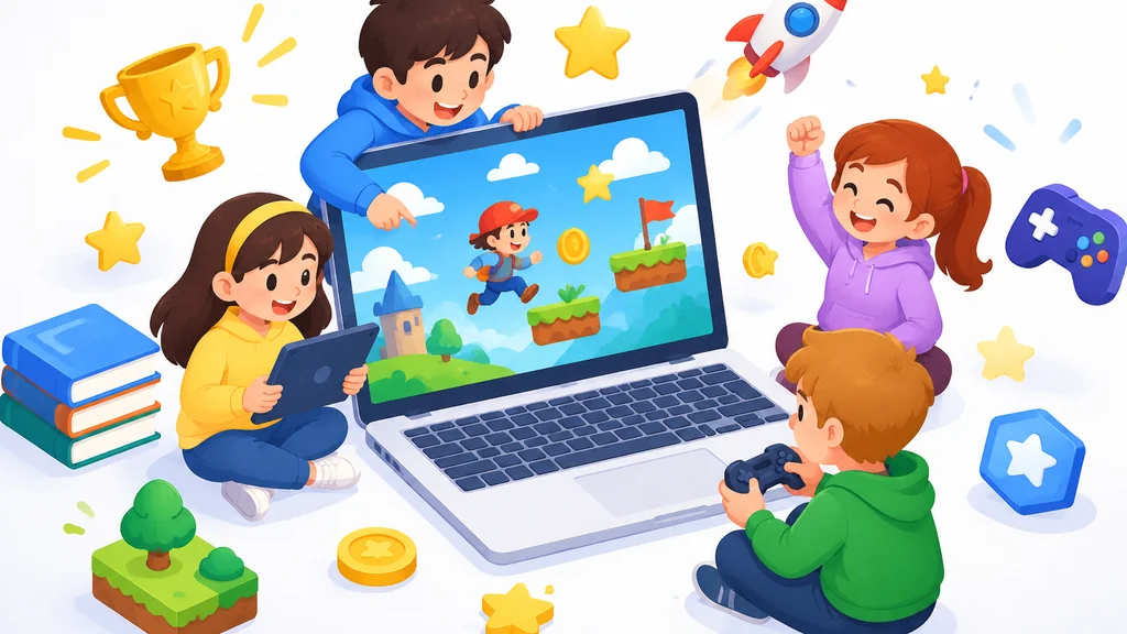 Ilustración isométrica de juegos con algo más de chispa